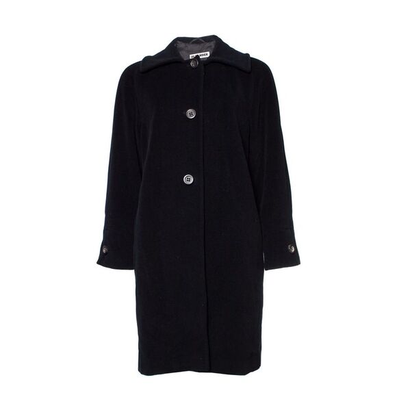 Jil Sander Black oversized wool coat.